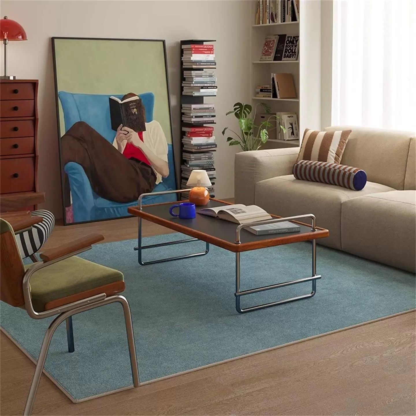 Electronics Repair Desk - Moderner, schlichter, einfarbiger Wohnzimmer-Couchtisch-Teppich, rutschfest, waschbar,
