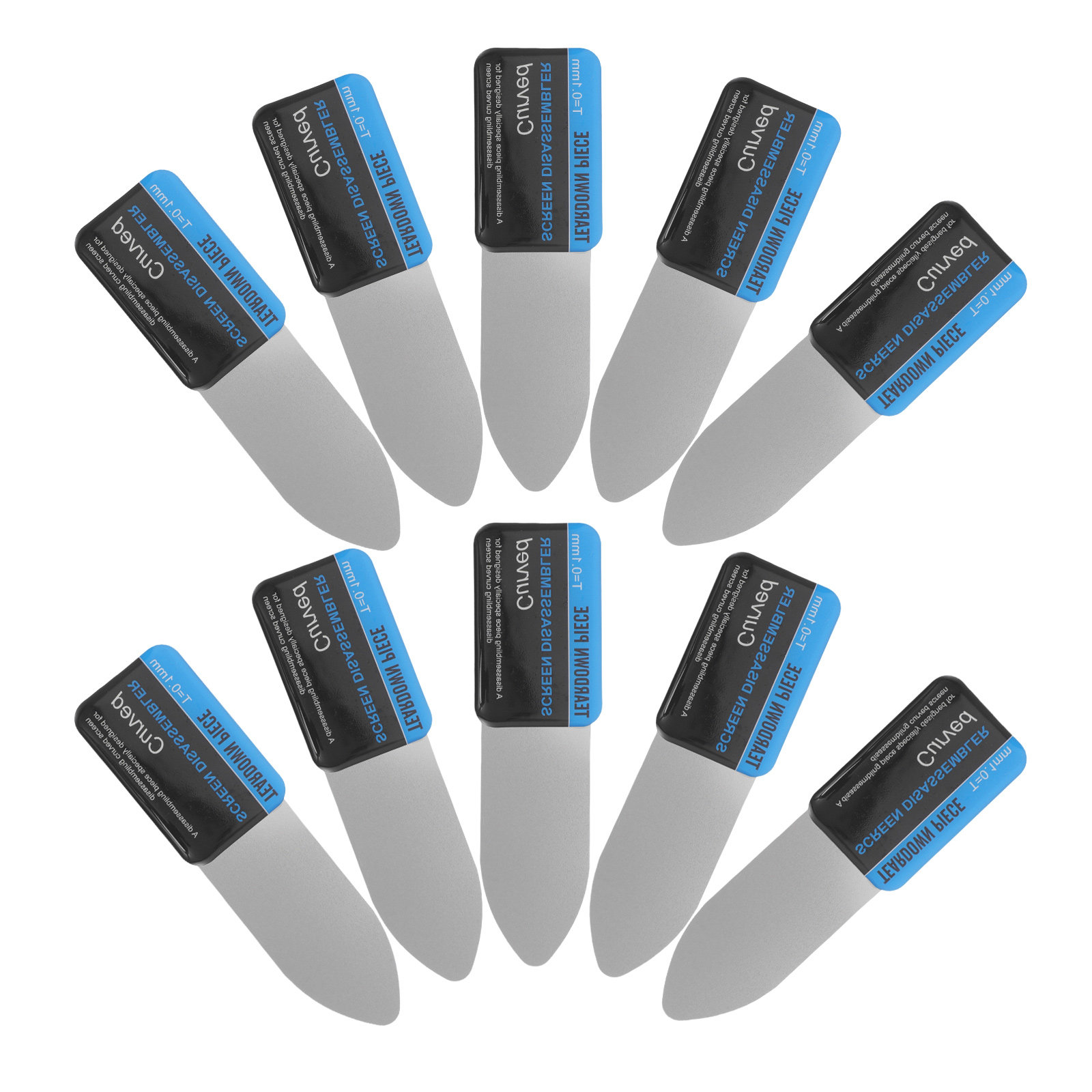 Electronics Repair Tool Kit - 15-teiliges Bildschirm-Öffnungswerkzeug-Set, ultradünne, flache Metallspudger, gebogene
